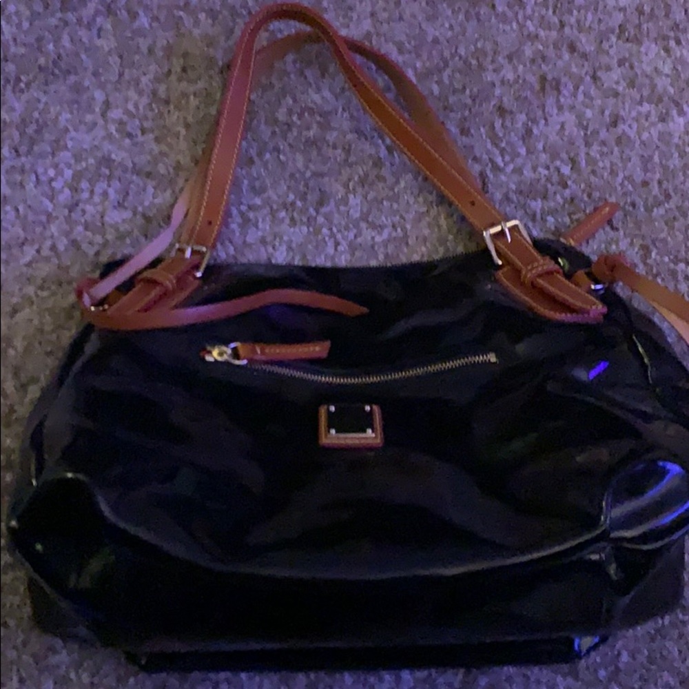 Dooney & Bourke Medium Patent Satchel Black Purse